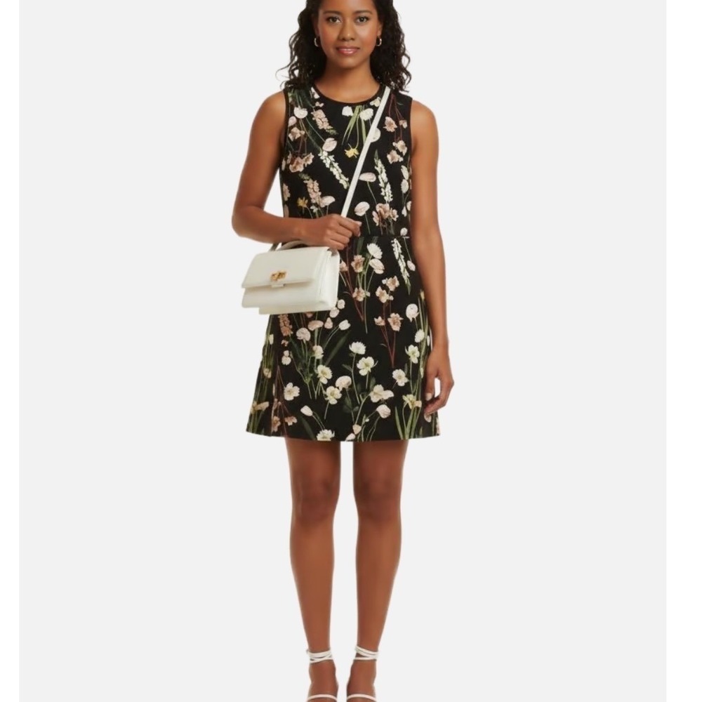 Victoria Beckham for Target Black Botanical Floral Shift Dress Collab NWT M